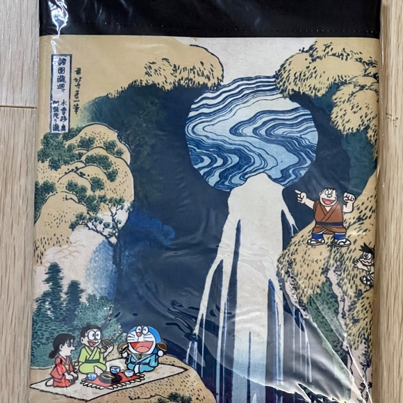 Waraku Doraemon Hokusai Ukiyoe Tote Bag - Picture 4 of 6